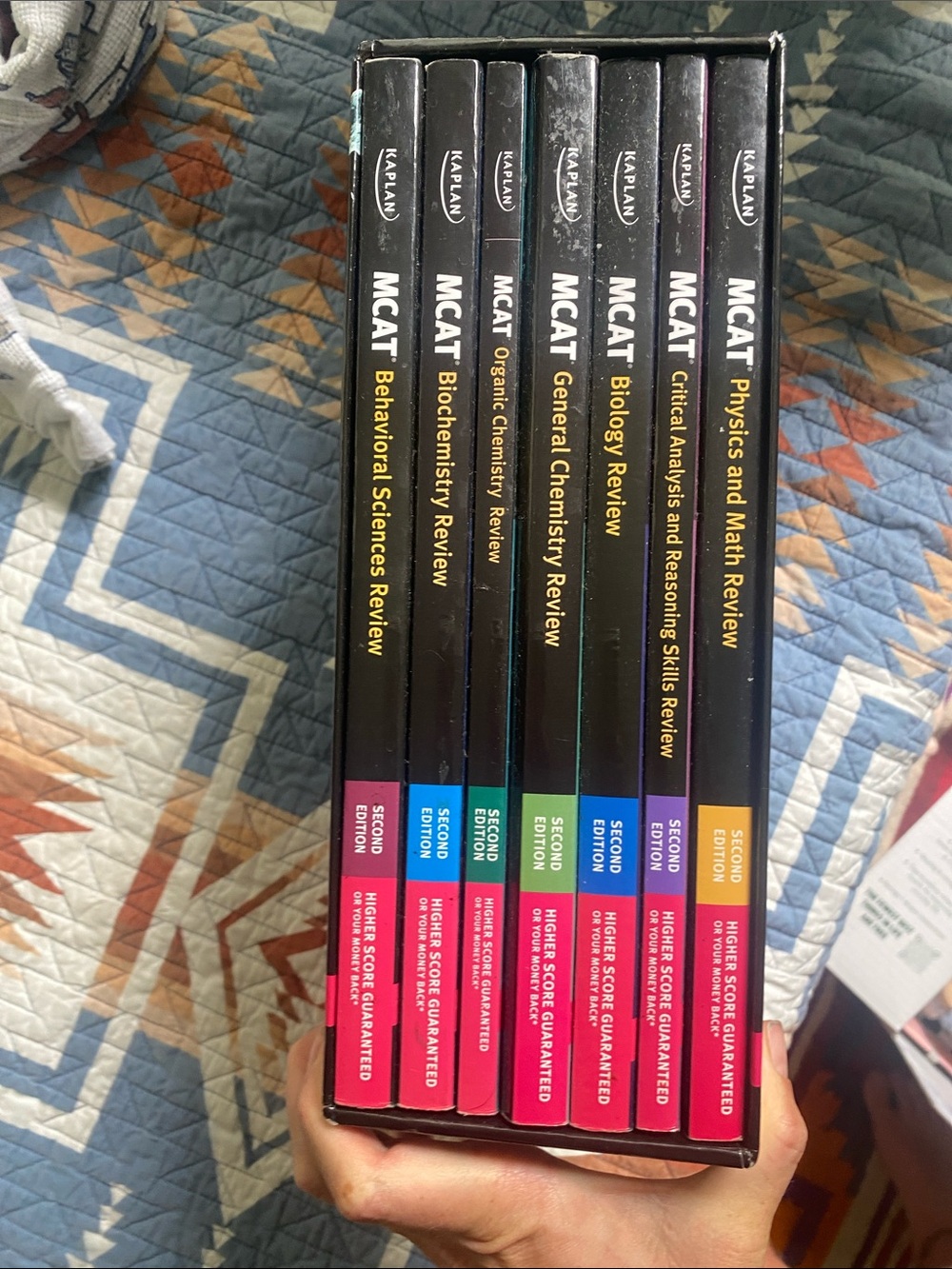 Kaplan MCAT Complete Review Set - Black with Color Accents
